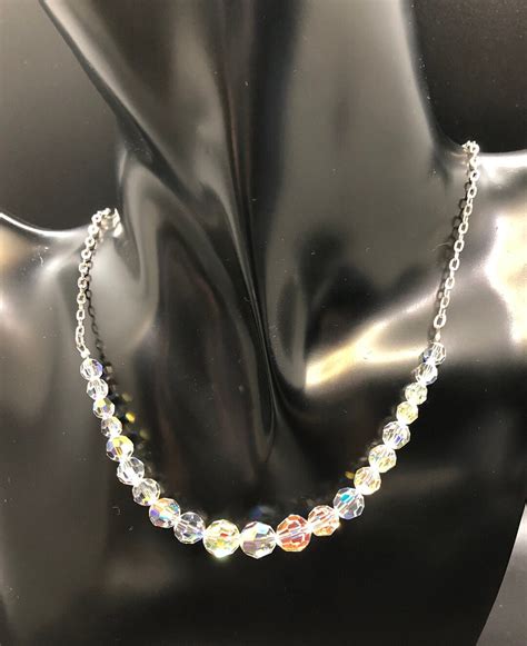 Givenchy Vintage Aurora Borealis Austrian Crystal Necklace 